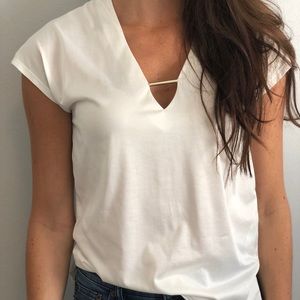 White T-Shirt w/silver Accent